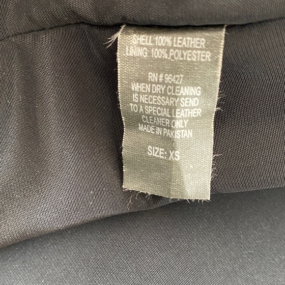 Bisou Bisou Black Leather Coat, Size XS - Picture 17 of 17